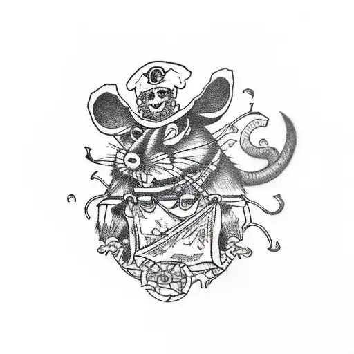 Rat Pirate Captain With A Treasure Map