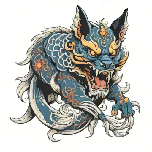 Mask Fox Yokai Demon Ghost Koi Oni Demon