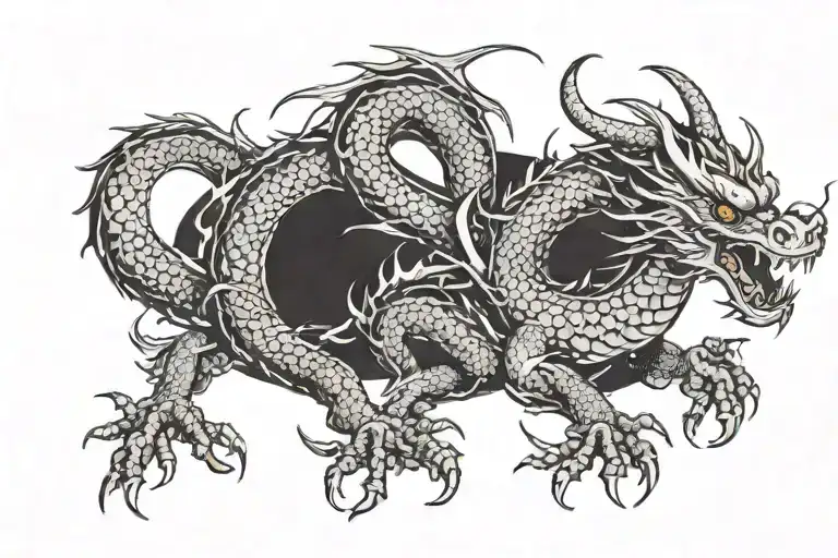 All Black Dragon Wrapped Around My Forearm