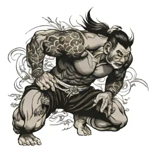 Black And White Muscular Runner