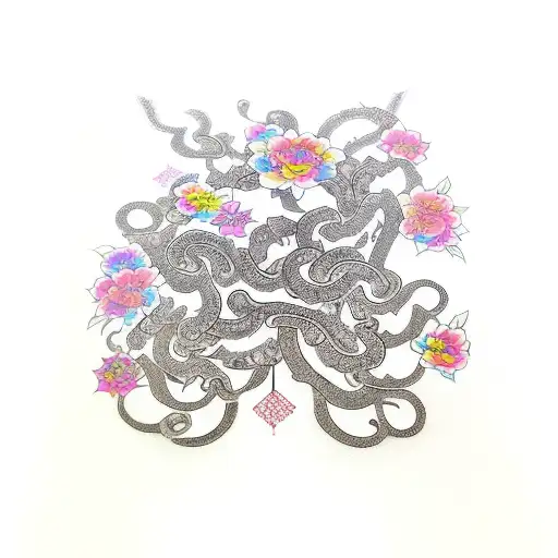 Katana With Vines Covering It And Crystal Flowers