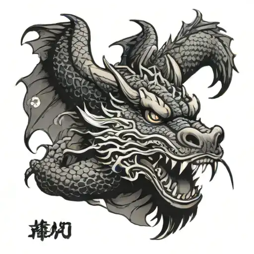 Dragon Looking At A Man