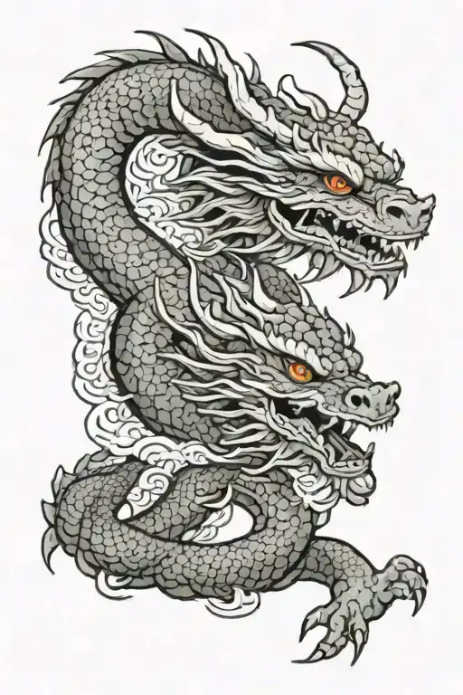 Dragon Looking At A Man