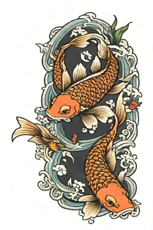 Koi Fish Swimming