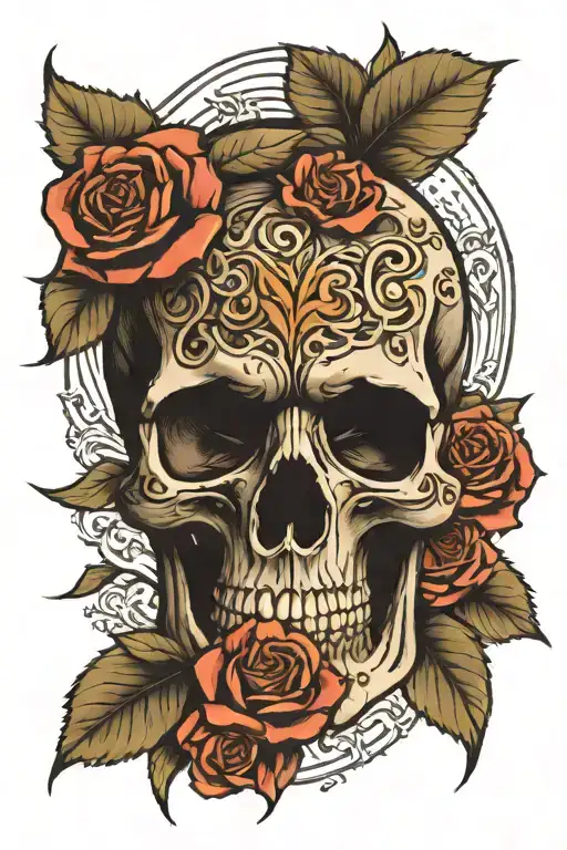 Rose Skull Clock
