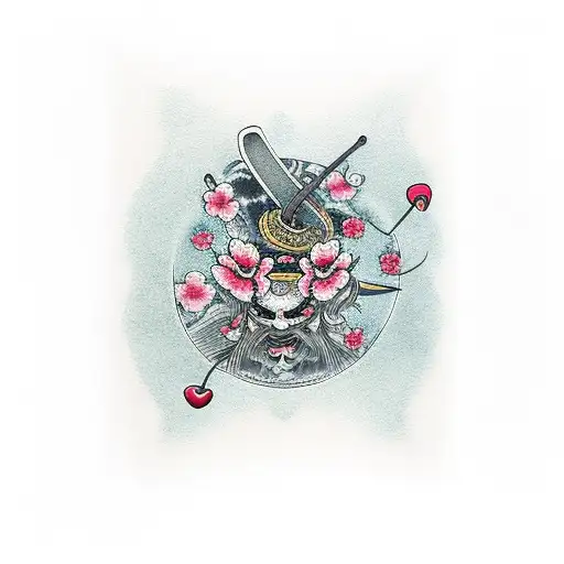 Katana With Cherry Flower