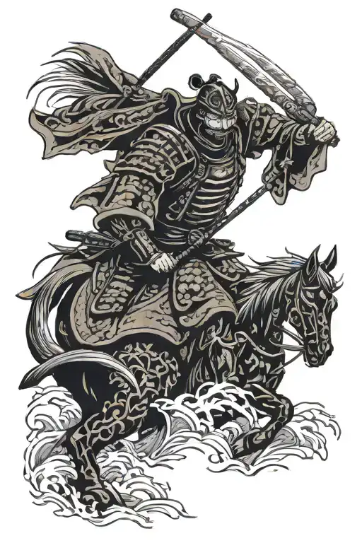 Black Japan Samurai Warrior