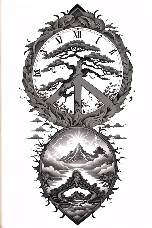 Peace And Lightining Storm And Time And Nature Tree