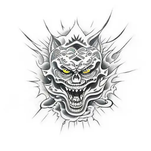 Scary Face With Alot Of Colour