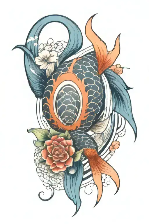 Sacred Geometry Koi Fish