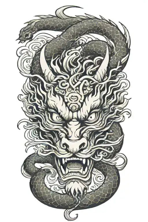 Dragon With Third Eye Steaming Out Of His Mouth
