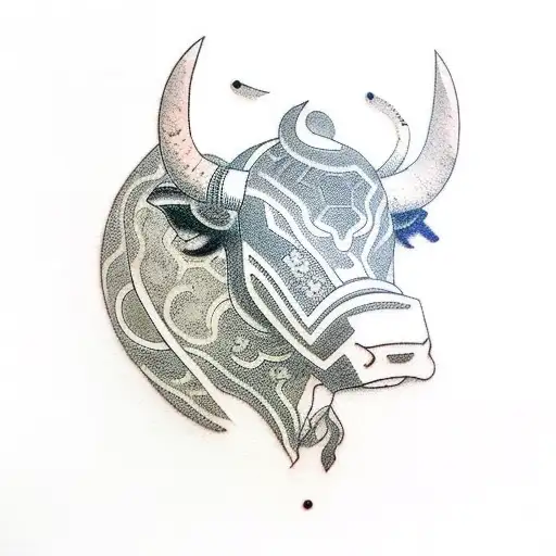Bull Head Simple Minimalist Tribal