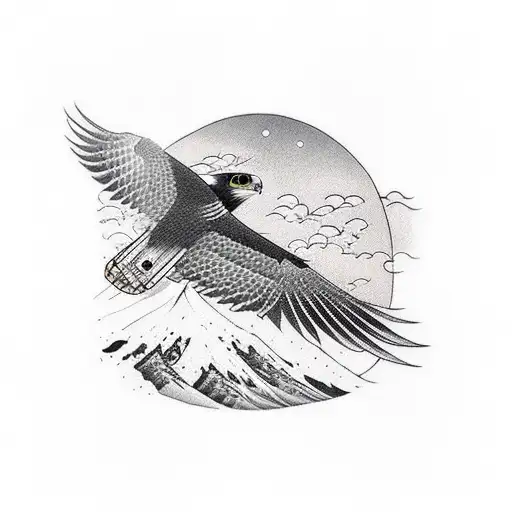 A Majestic Falcon Soaring Through A Mountain Range