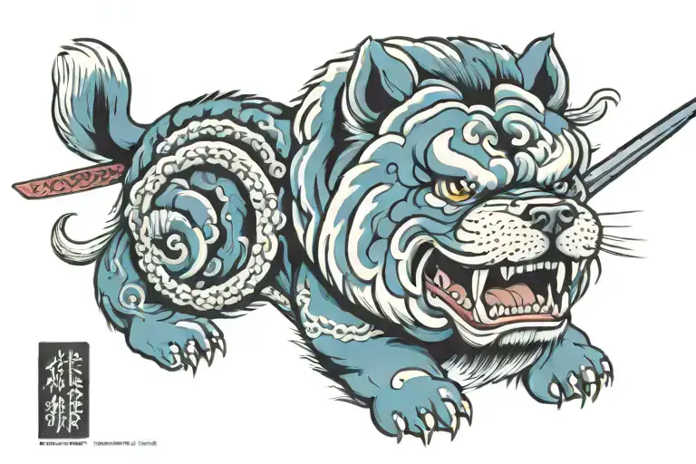 Blue Chow Chow Katana