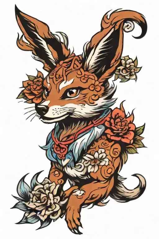 Fierce Eevee And A Wolf