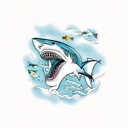 Shark In Ocean Pattern