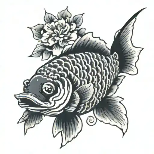 Flowers Coi Fish