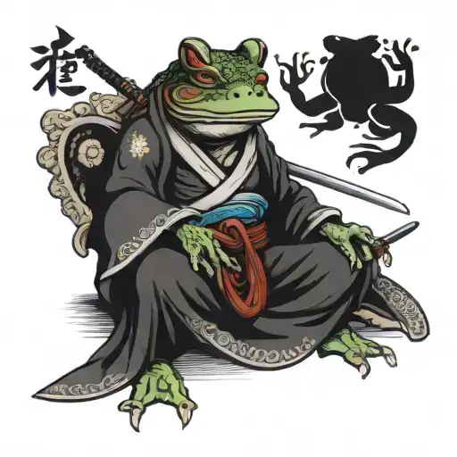 Samurai Frog Meditating