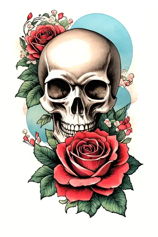 Skull With Rose
