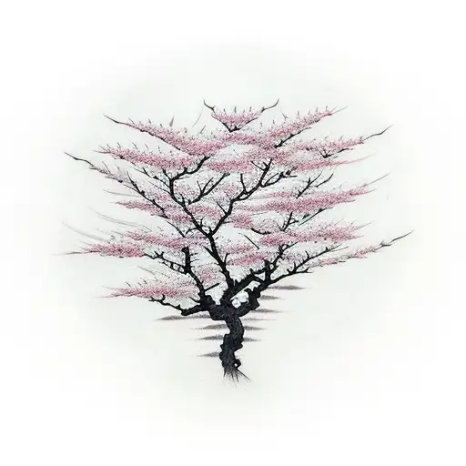 Sakura Tree With Samurai