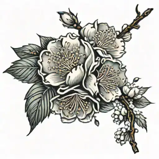 Cherry Blossoms Wrapped In A Rose