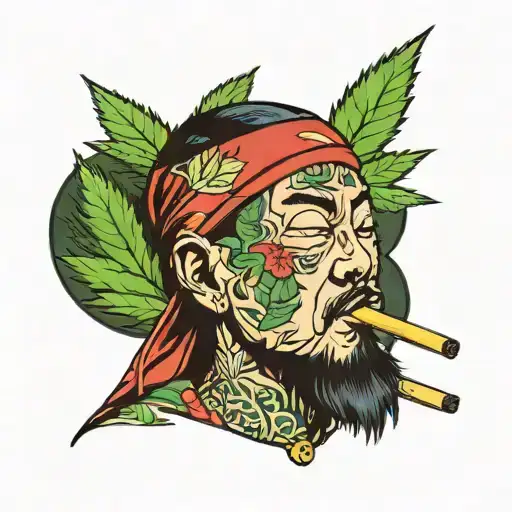 Rapper Smoking Weed Leaf