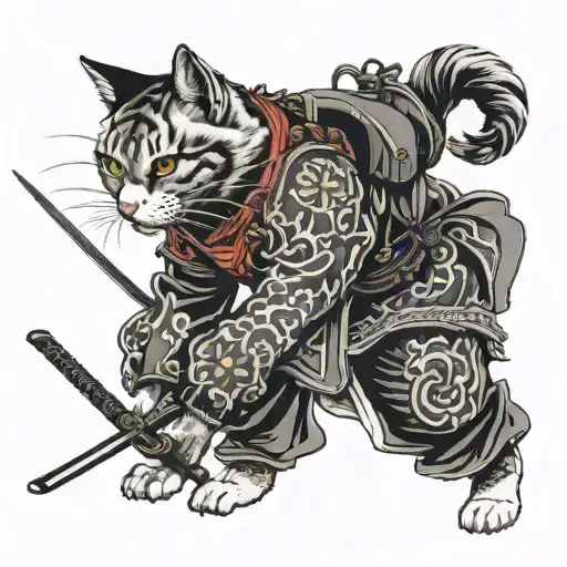 Cat Samurai Warrior