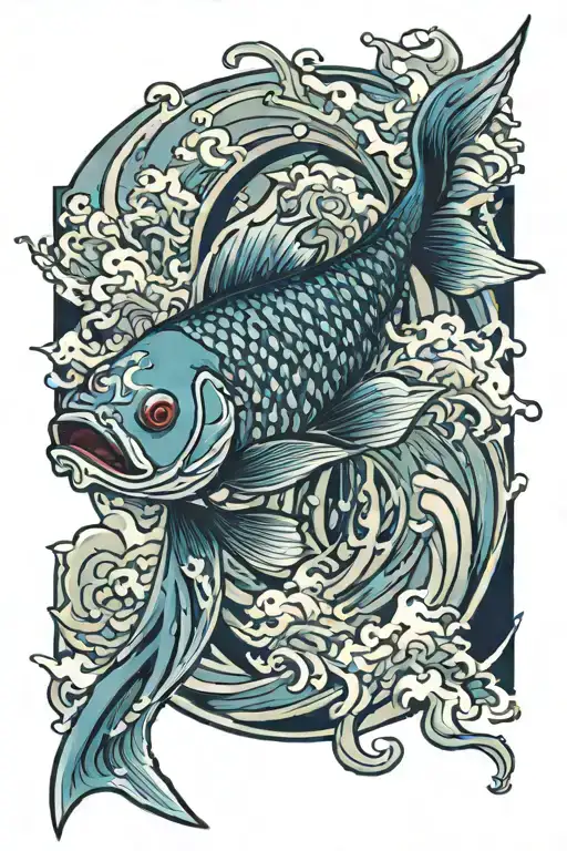 Swords Waves Anime Style Fish