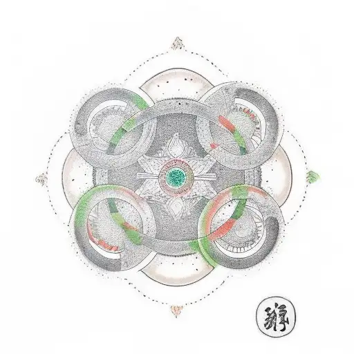 Enso Cercle With Mountain In