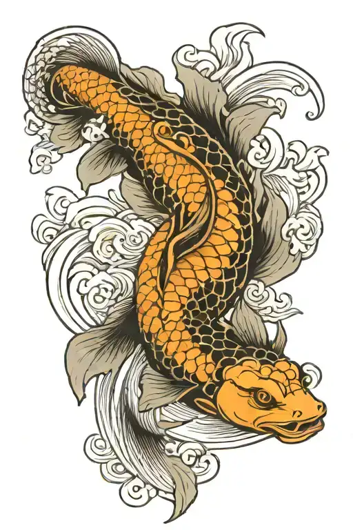 Koi Fish And Dragon