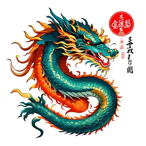 Libra Scales And Chinese Dragon