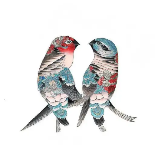 Two Pathers Birds And Son