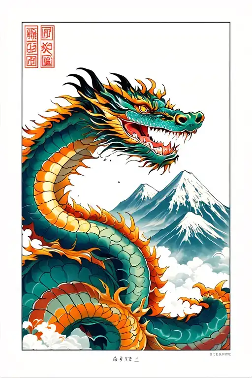 Japanese Dragon Mountain Range With A Hidden