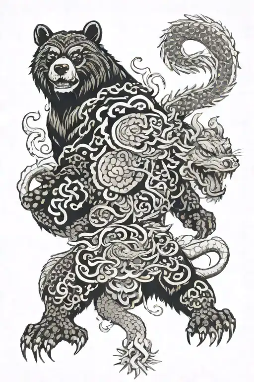 Fierce Russian Bear Vs Japanese Dragon