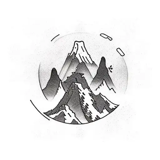 A Tattoo Of A Computer Server Tower Integrated With Mountain Peaks