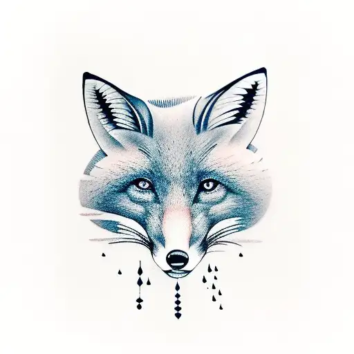 Ink Painted Full Body Fox