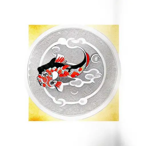 Samurai With Koi Fish