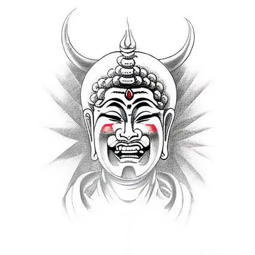 Face Half Devil Half Buddha