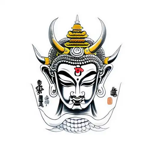 Face Half Devil Half Buddha