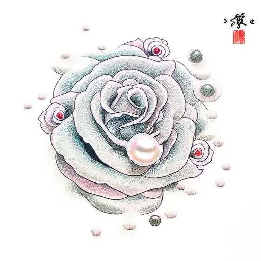 Submerged Rose Surrounded By Pearls Masculine