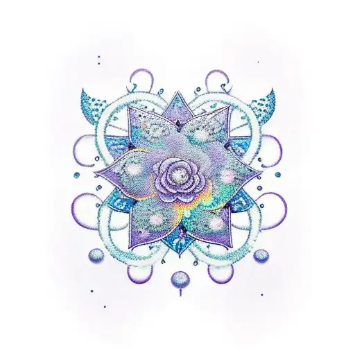 Star If The Sea Rose With Pearls Decorating The Petals In Royal Purple Masculine