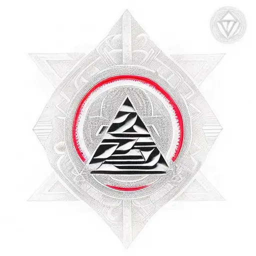 Valknut Symbol With Red And Black Strokes