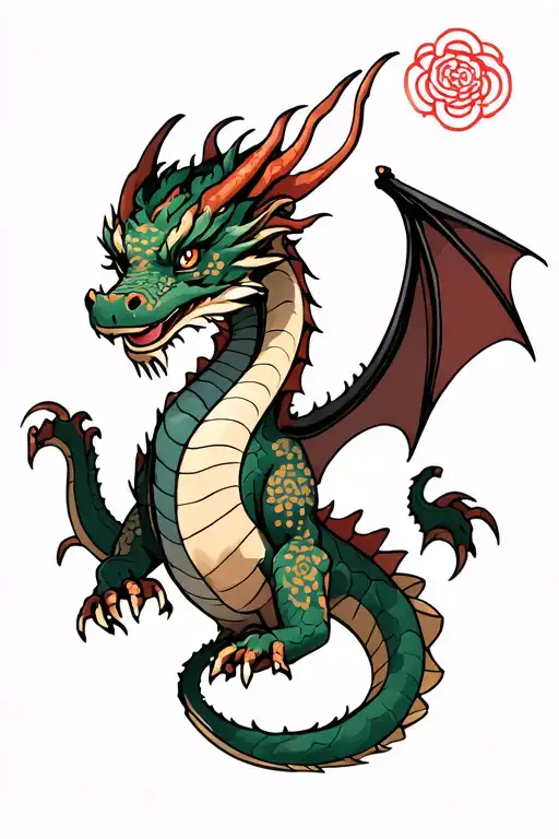 A Dragon With Bat Wings Made