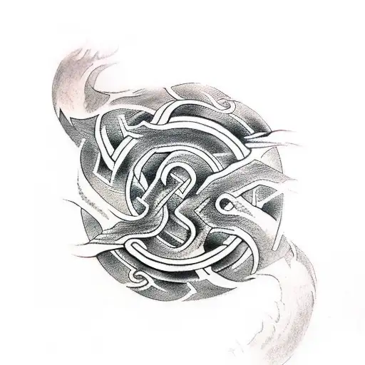 Vikings Runes Around Them Water And Two A