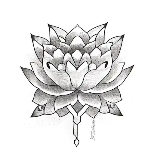Lotus Flower And Sword Intertwined