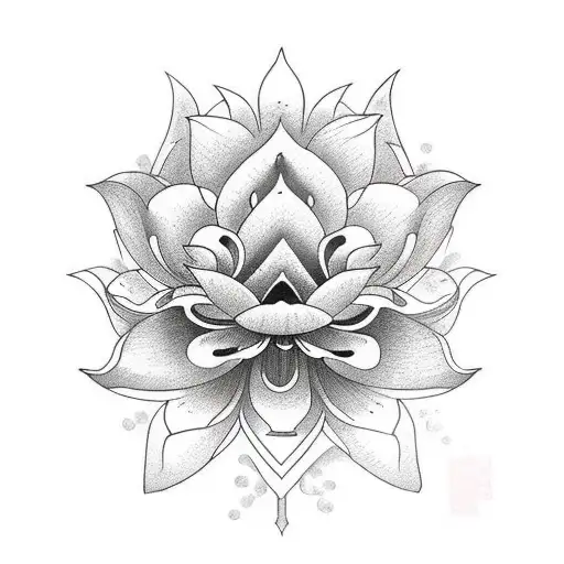 Lotus Flower And 2 Sword
