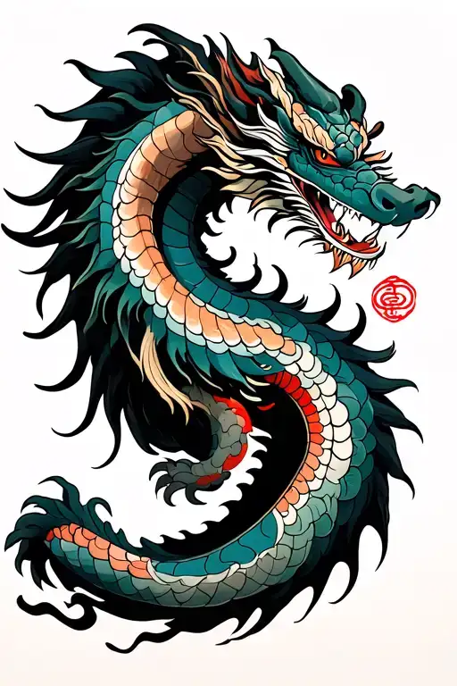 Chinese Dragon With A Symbol