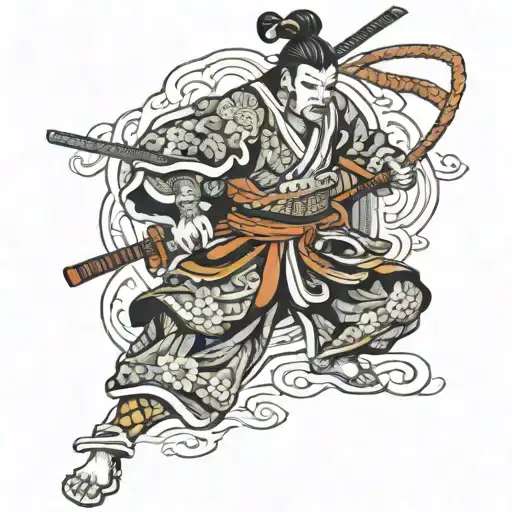 Samurai Warrior Holding
