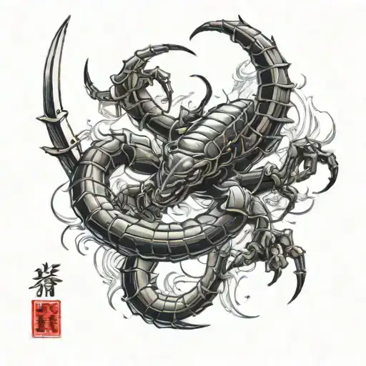 Scorpion With Tail Turning Into A Sword