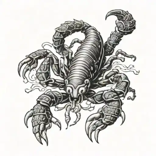 Scorpion Ready To Attack Black And White
